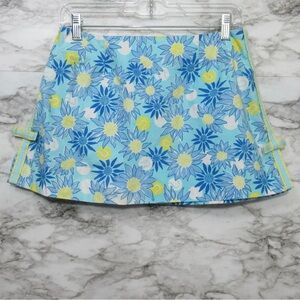 Lilly Pulitzer Vintage White Tag Blue Daisy Mini Skirt Size 8